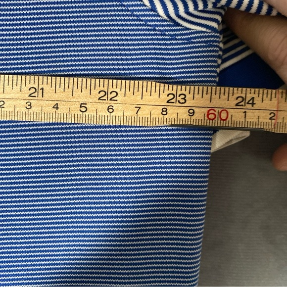 Tommy Hilfiger Golf Polo Shirt Sz L Blue Striped Casual Short Sleeve Pickleball - Picture 2 of 9